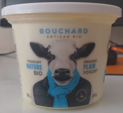 Yogourt nature bio front packaging