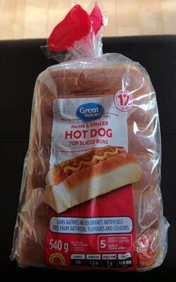 Hot dog top sliced buns