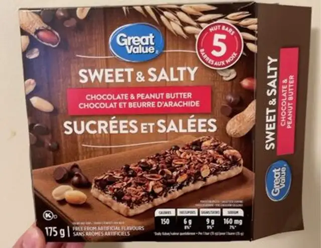 sweet&salty peanut butter & chocolate front packaging