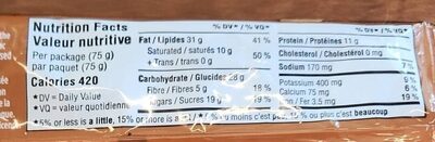 Mélange savoureux nutrition facts table