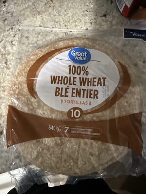 100% Whole Wheat Tortillas front packaging