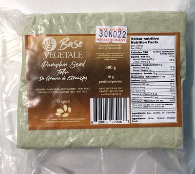 Tofu de graines de citrouilles front packaging