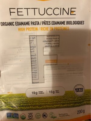 Organic Edamame Pasta - Fettuccine front packaging