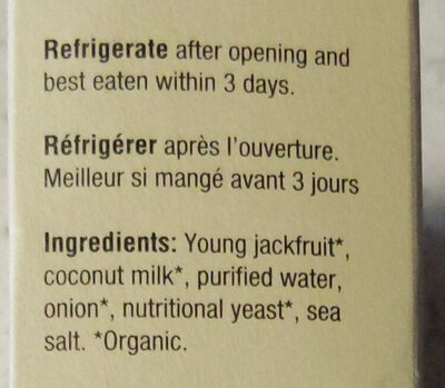 Jacquier effiloché style poulet ingredients label