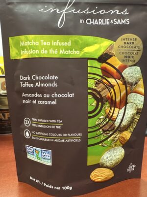 Matcha Tea Infused Dark Chocolate Toffee Almonds