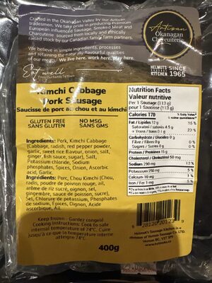 Kimchi Cabbage Pork Sausage