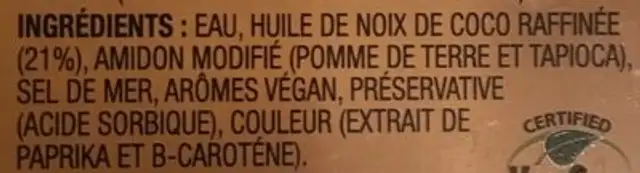 Cheddar Style Slices ingredients label
