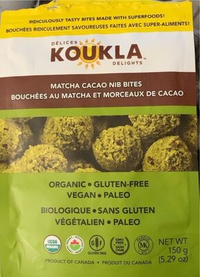 Bouchées au matcha et morceaux de cacao