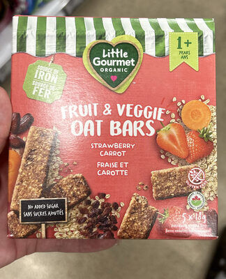 Baby gourmet barres a l'avoine sans gluten fraise et carotte