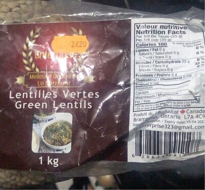 Lentilles vertes