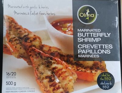 2 x Marinated butterfly shrimp olivia front packaging
