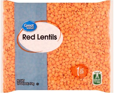 Red lentils front packaging