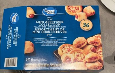 Assortiment de mini hors-d’oeuvre front packaging