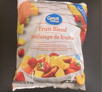 Fruit blend mango peach strawberries and pineapple