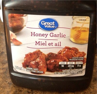 Honey garlic cooking sauce front packaging