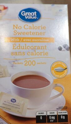 Édulcorant sans calorir front packaging