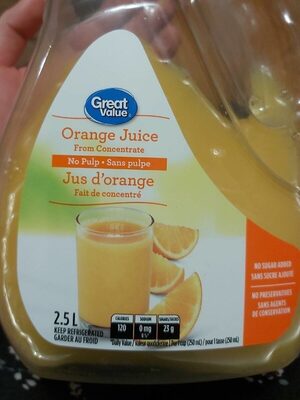 Orange juice front packaging