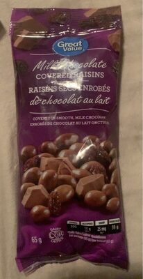 Milk Chocolate Covered Rasins front packaging