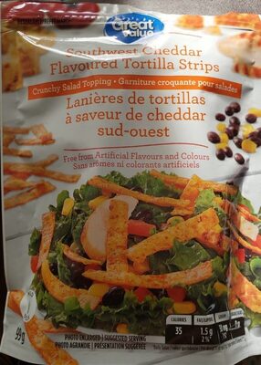 Lanières de tortillas à saveur de cheddar sud-ouest