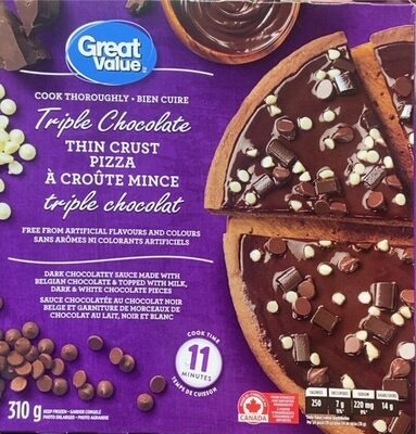 Pizza à croûte mince triple chocolat