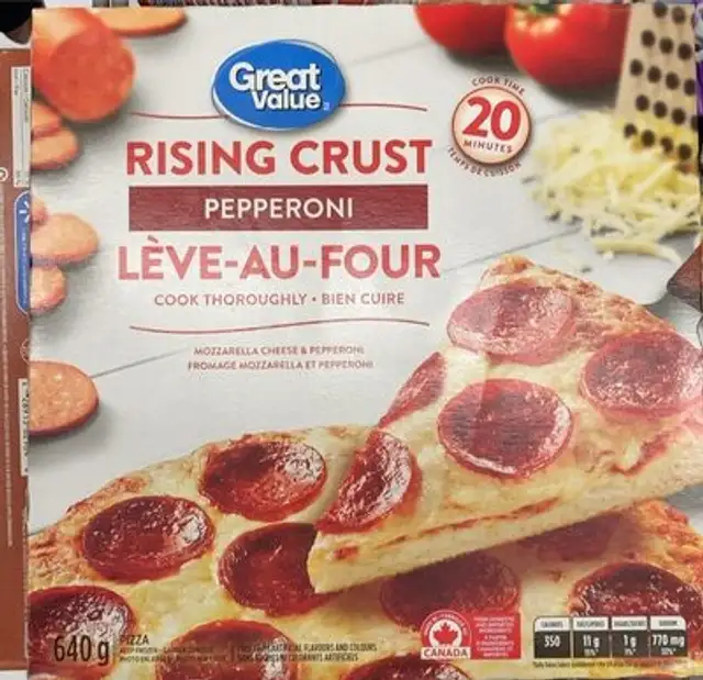 Rising Crust Pepperoni Pizza front packaging