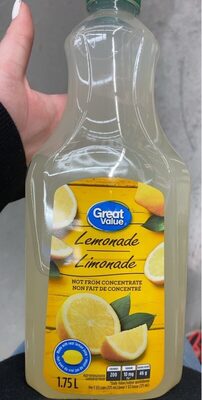 Great value limonade front packaging