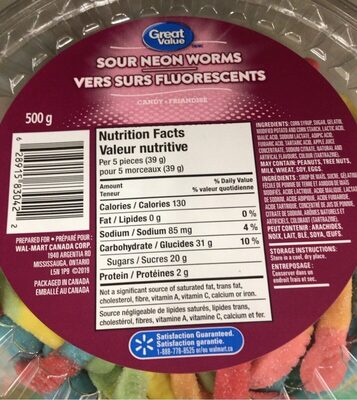 Sour neon worms
