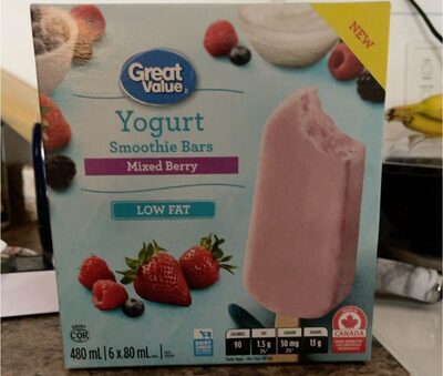 Yogurt Smoothie Bars Mixed Berry