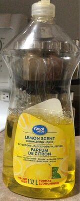 Lemon scent dishwashing liquid