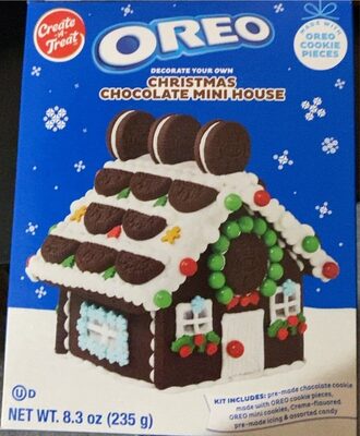Oreo christmas chocalate mini house front packaging