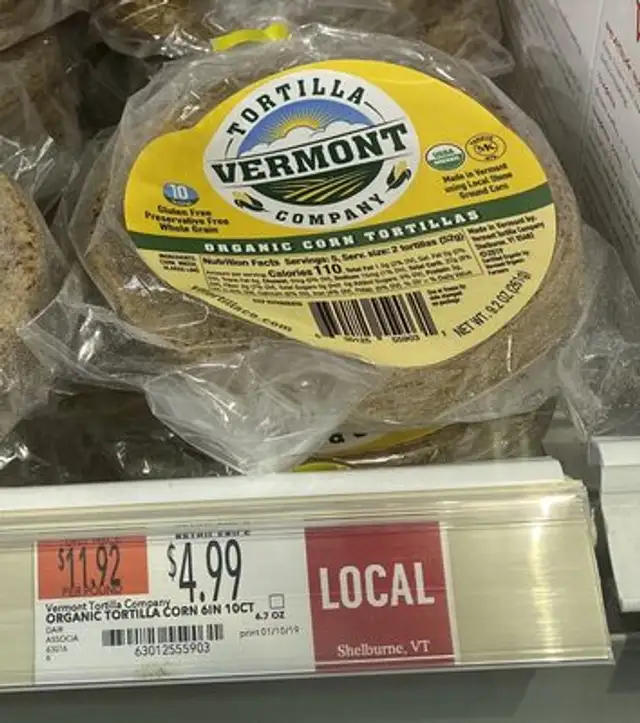 Organic corn tortillas, organic corn