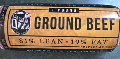 100% All Natural Ground Beef (81%/19%)