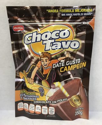 Chocolate en polvo front packaging