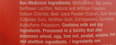 Six Star Whey Protein Powder (Strawberry) ingredients label