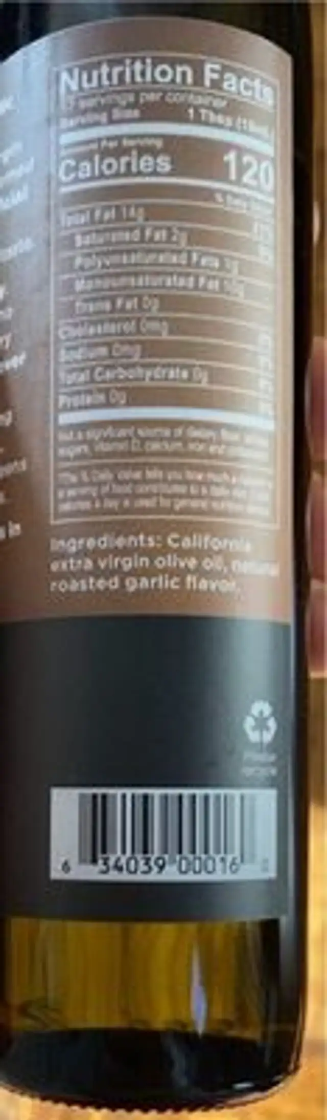O roasted garlic mission olives extra virgin olive oil nutrition facts table