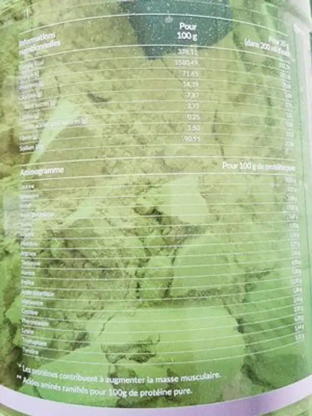 WHEYBLADE pro nutrition facts table