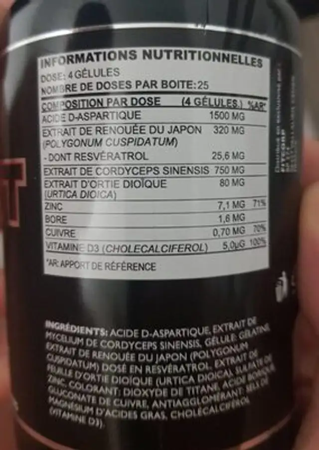 Xenatest nutrition facts table