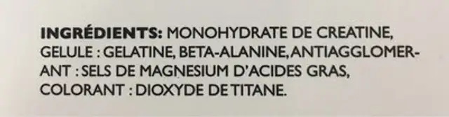 Crea max ingredients label