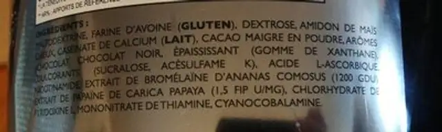 Mass advanced ingredients label