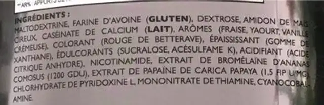 Mass advenced ingredients label