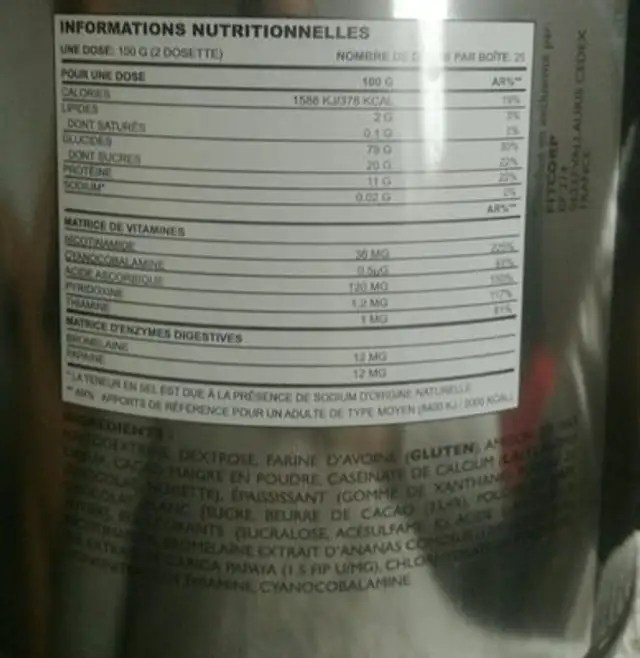 Mass advanced ingredients label