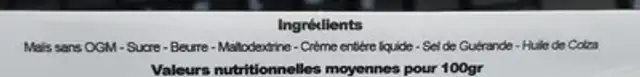Le soufflé occitan ingredients label