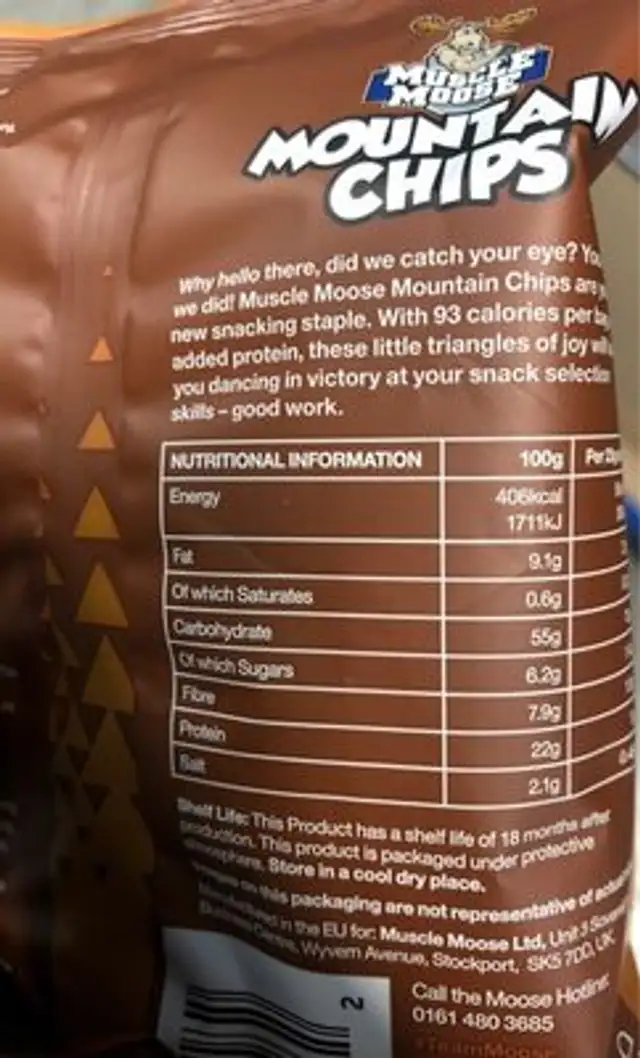Mountain Chips nutrition facts table