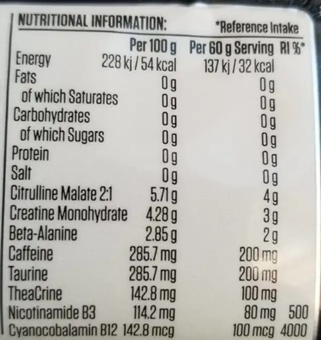 All Black Everything ingredients label