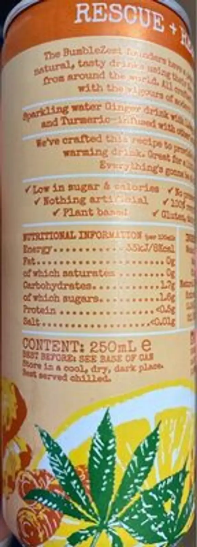 BumbleZest nutrition facts table