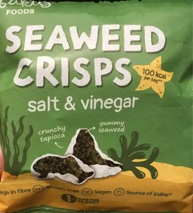 Seaweed crisps front packaging