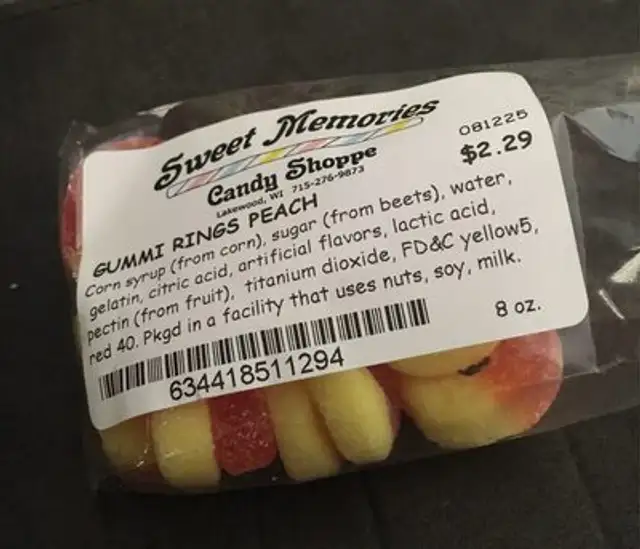 Gummi rings peach