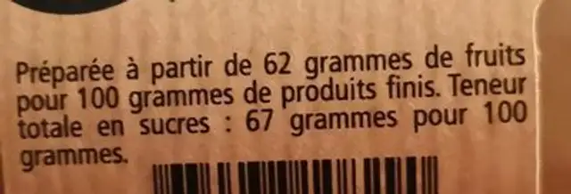 Confiturier du morvan ingredients label