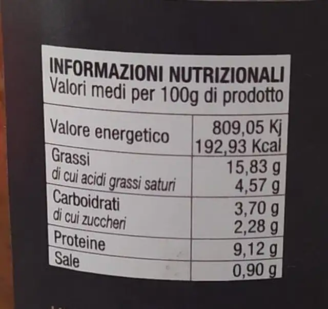 Lumache al sugo contadino nutrition facts table