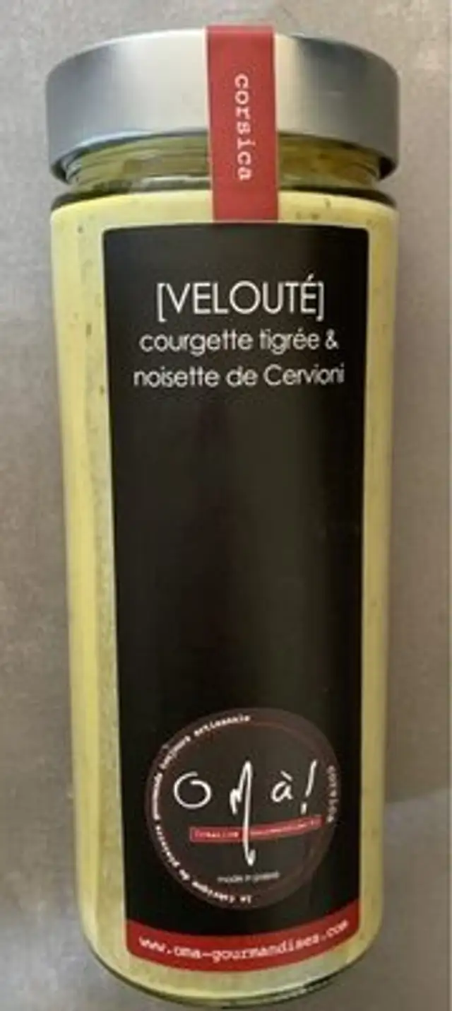 Velouté courgette tigrée et noisette de cervioni